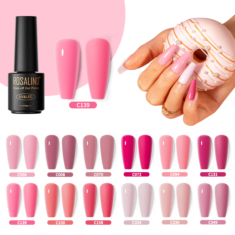 Peel Off Base Coat - Rosalind Multi-Kleuren Nagellak Nude Roze Glanzende
