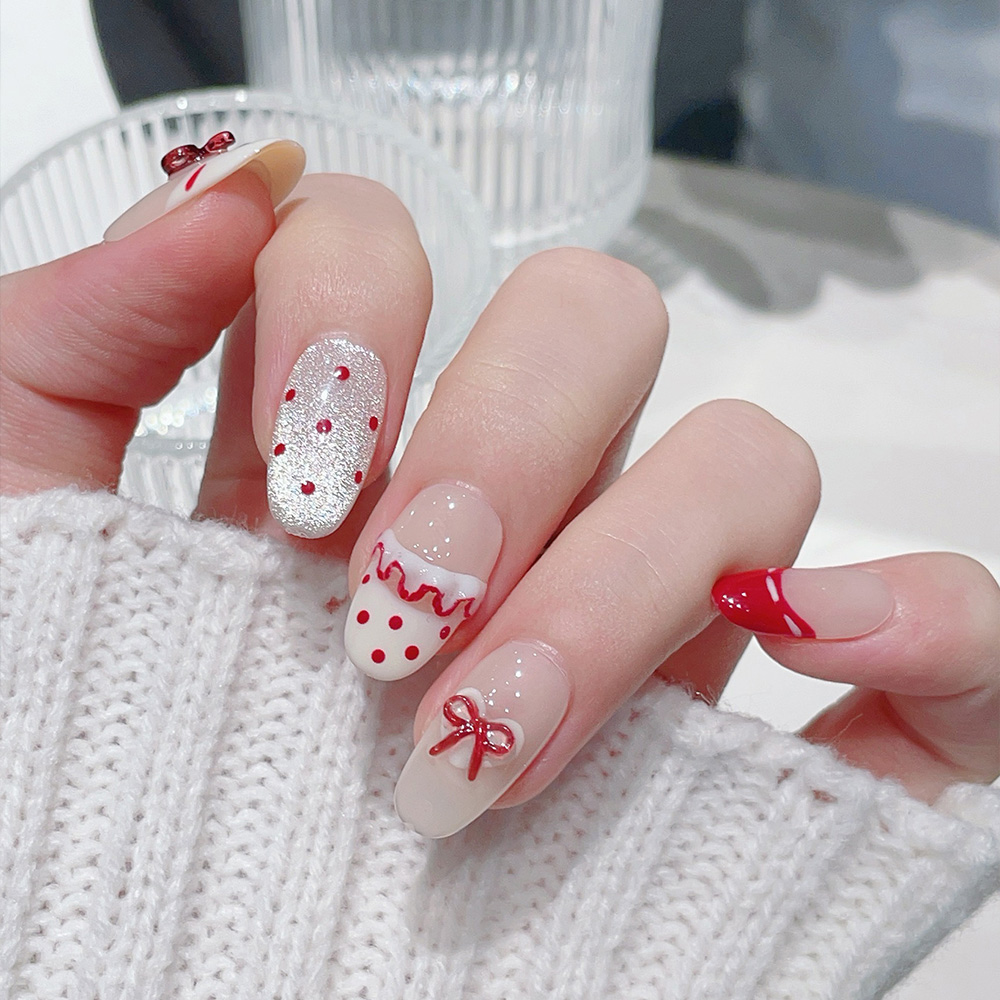 10 stuks korte ovale handgemaa - Nail Art Red recensie en prijs