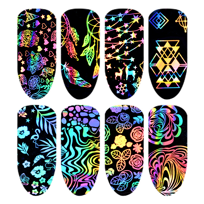 8Pcs Holografische Kleurrijke  - Nail Art Lotso recensie en prijs