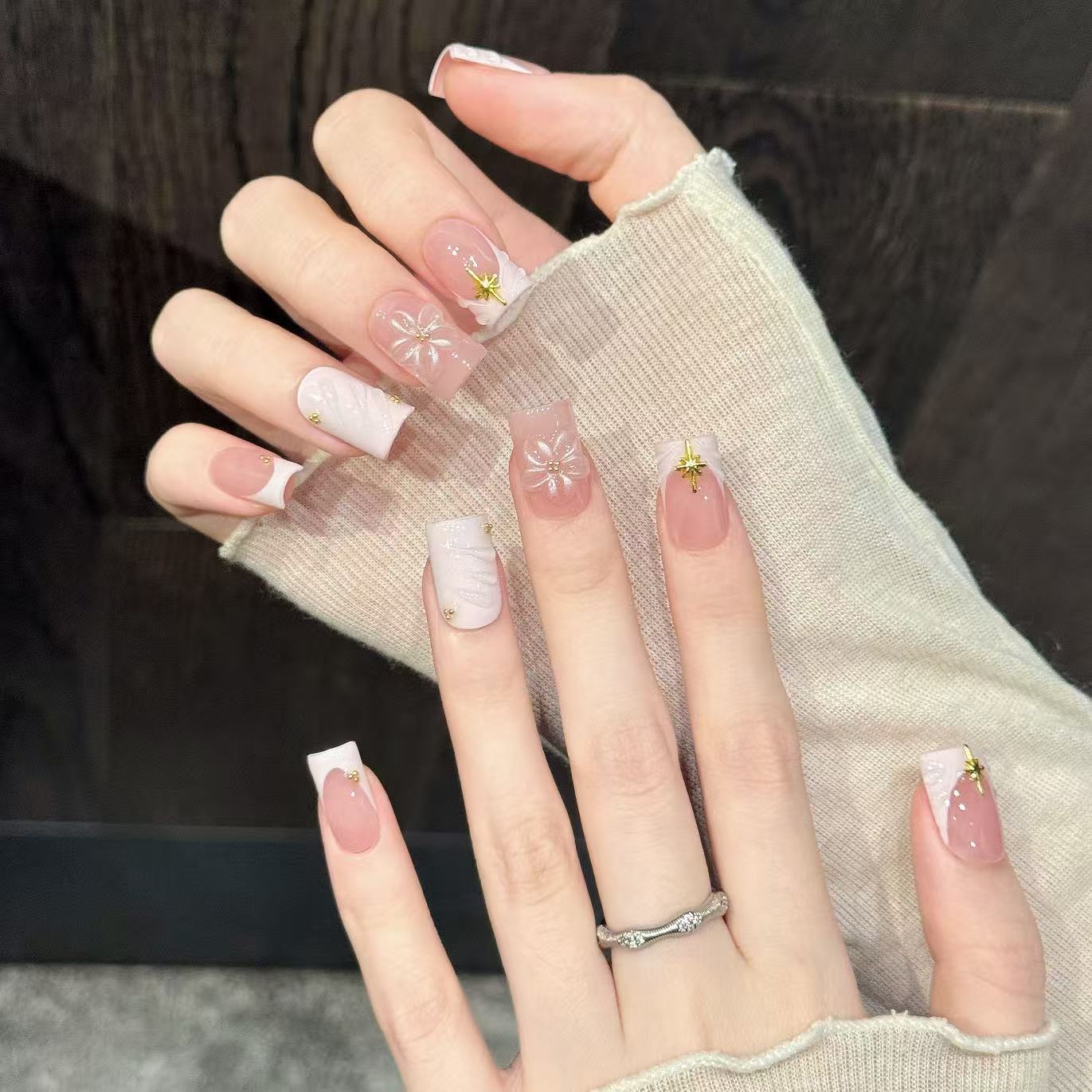 10 stuks handgemaakte nagels,  - Nail Art Pink Soft recensie en prijs