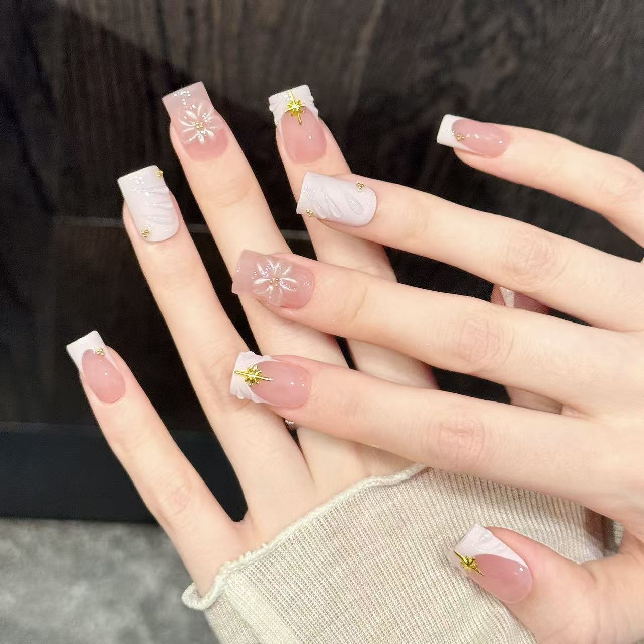 10 stuks handgemaakte nagels,  - Nail Art Pink Soft recensie en prijs