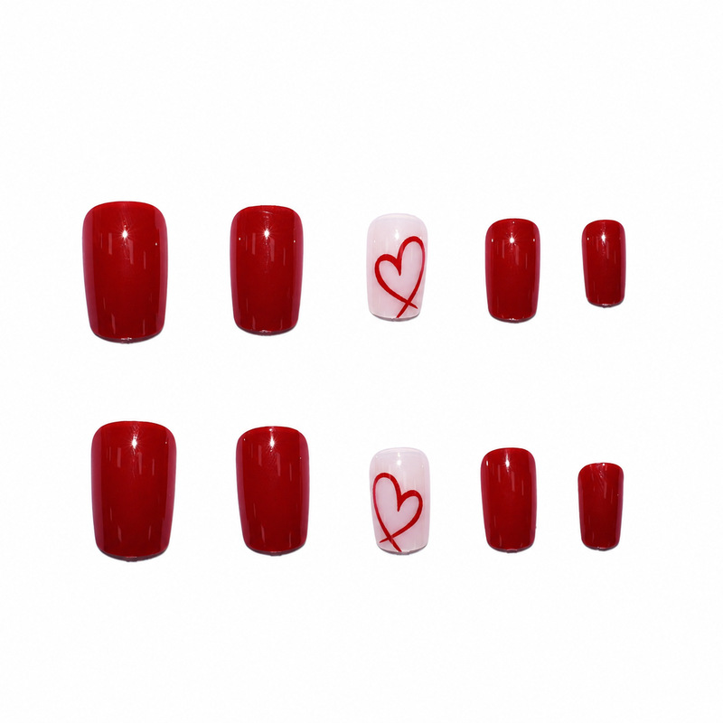 24 stuks korte vierkante glanz - Nail Art Valentines Day recensie en prijs