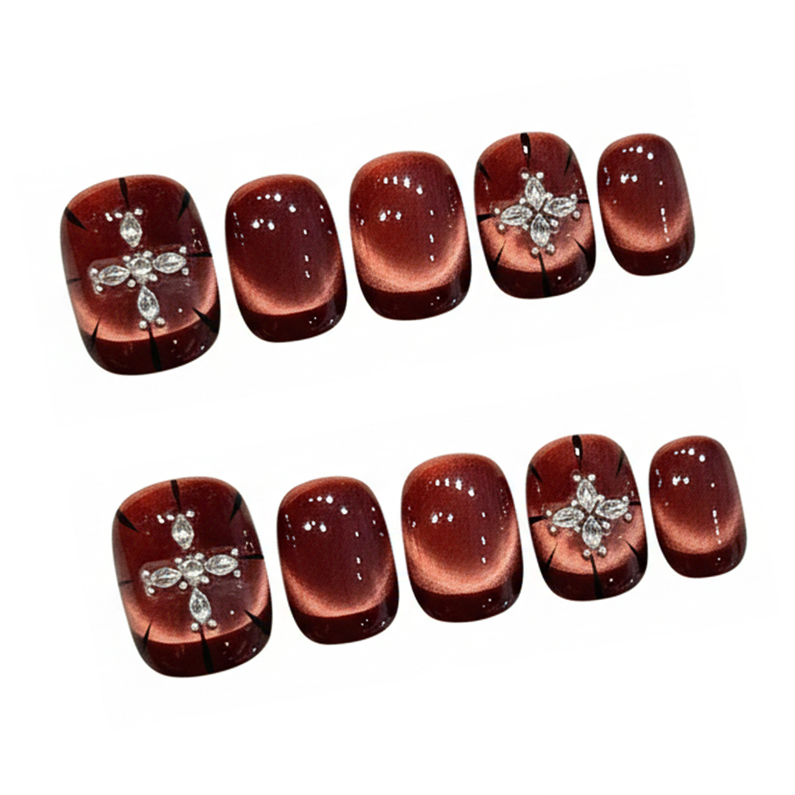 10 stuks wijnrood kattenoog dr - Nail Art Red recensie en prijs
