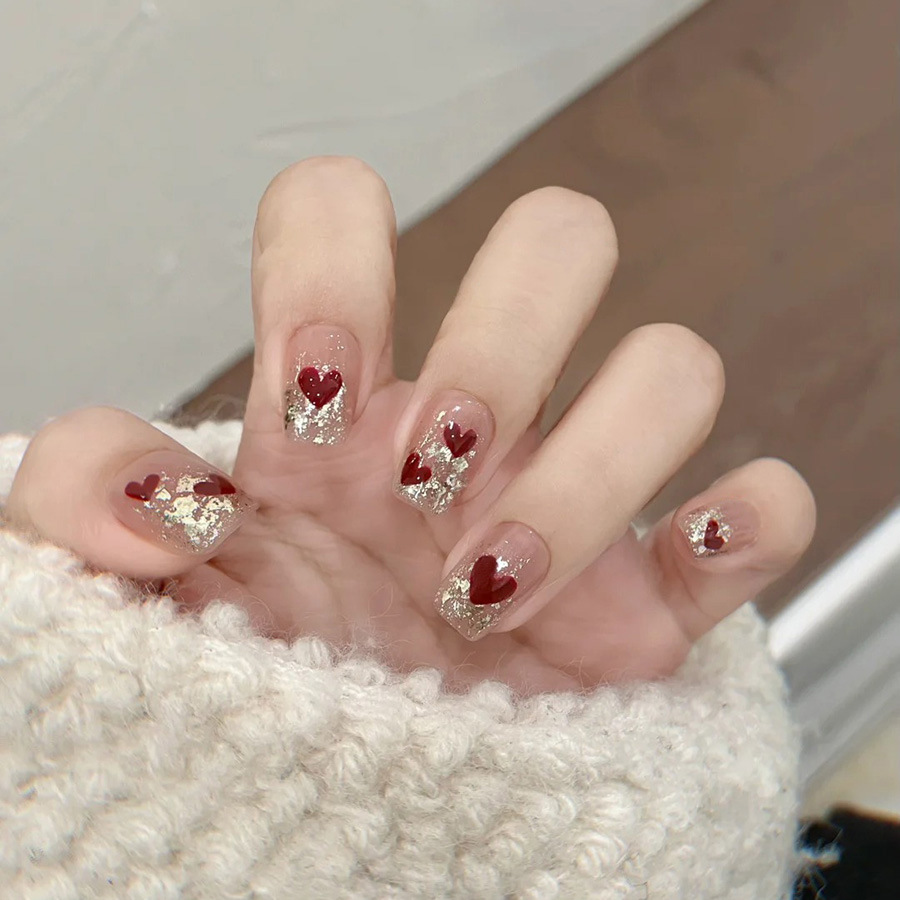 24 stuks/set korte vierkante n - Nail Art Red recensie en prijs