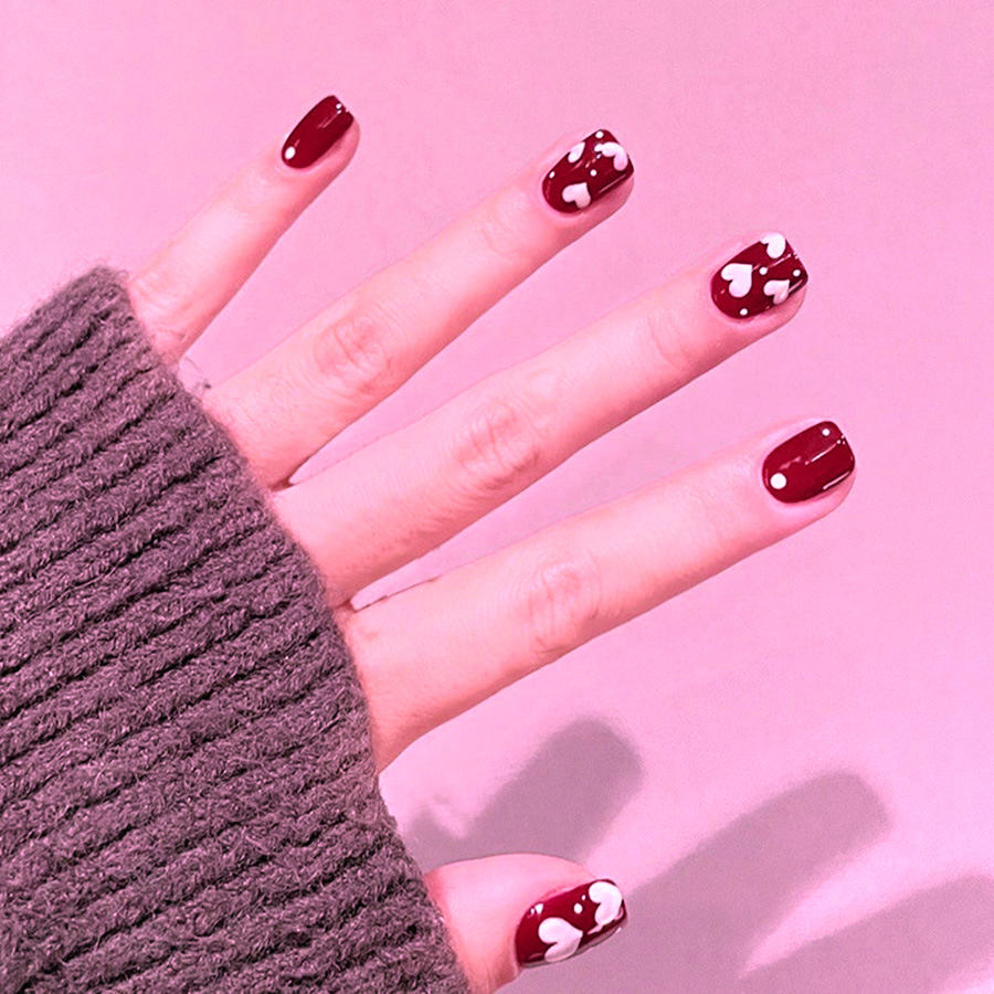24 stuks/set korte vierkante n - Nail Art Red recensie en prijs