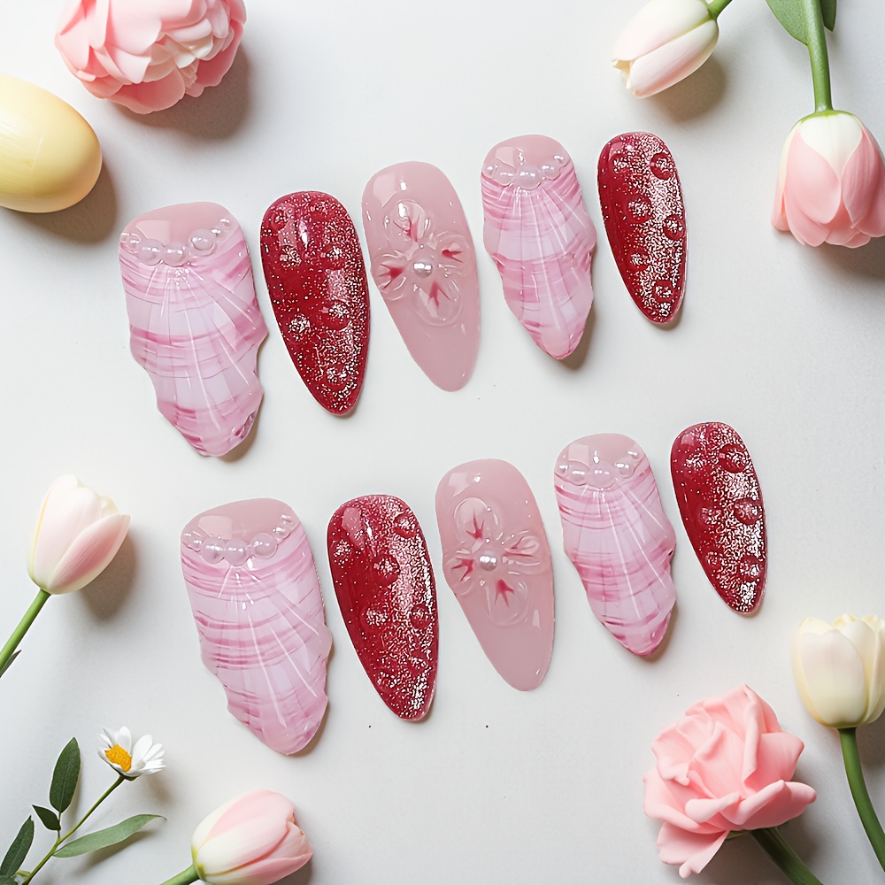 10 stuks medium amandelvormige - Nail Art Red recensie en prijs
