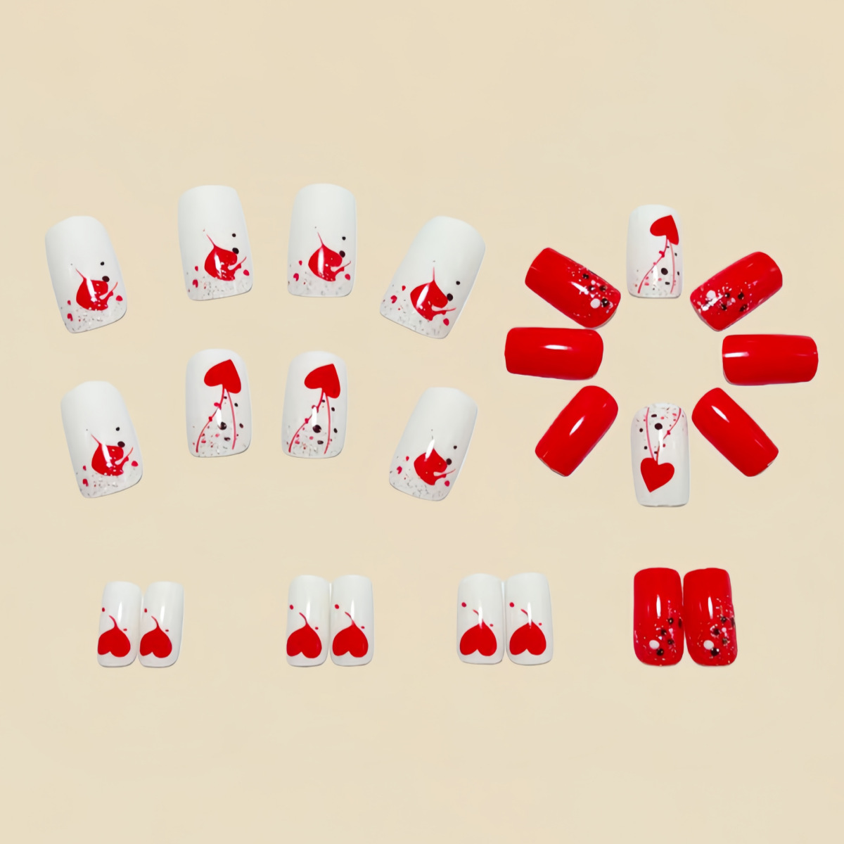 Korte medium nepnagels voor da - Nail Art Red recensie en prijs