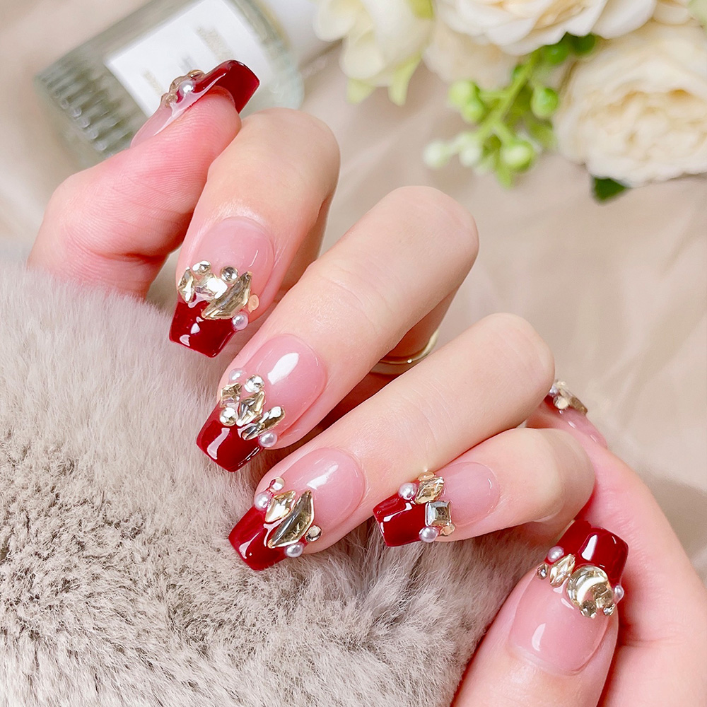 10 stuks korte trapeziumvormig - Nail Art Red recensie en prijs