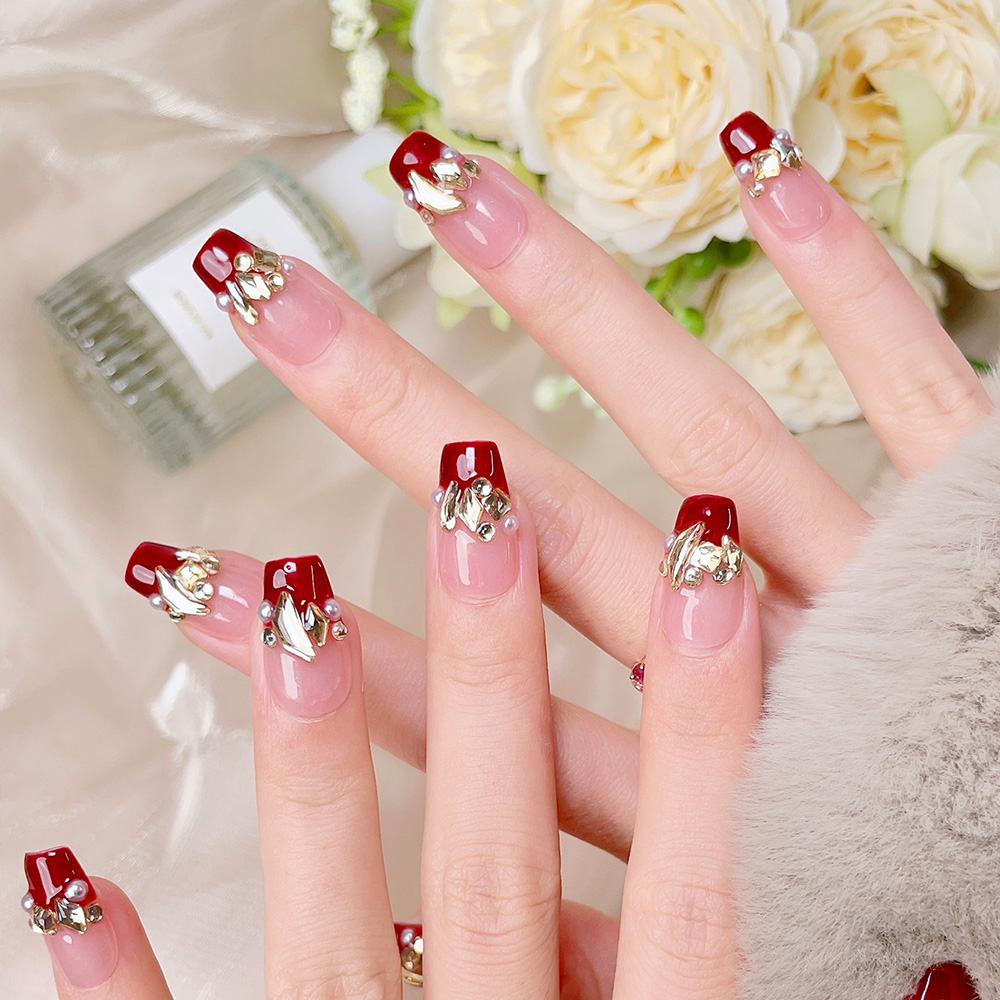 10 stuks korte trapeziumvormig - Nail Art Red recensie en prijs