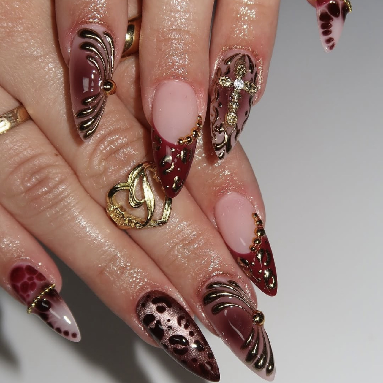 Gradient wijnrood bruine nepna - Nail Art Red recensie en prijs