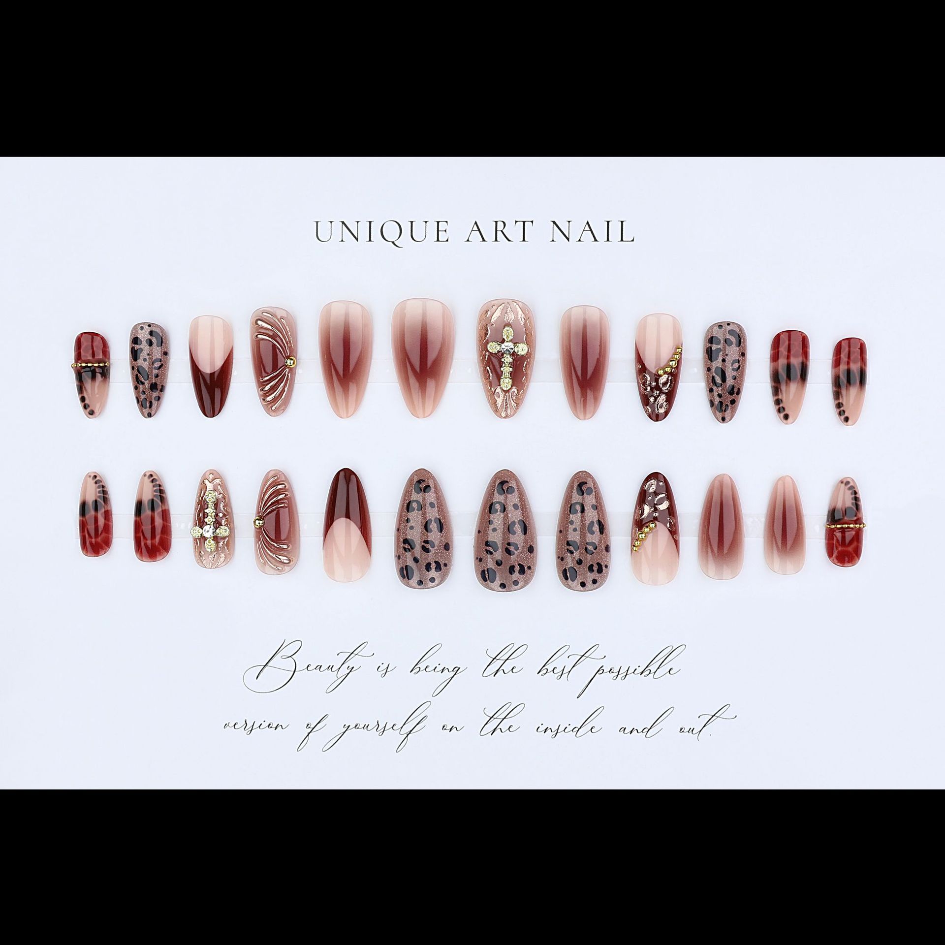 Gradient wijnrood bruine nepna - Nail Art Red recensie en prijs