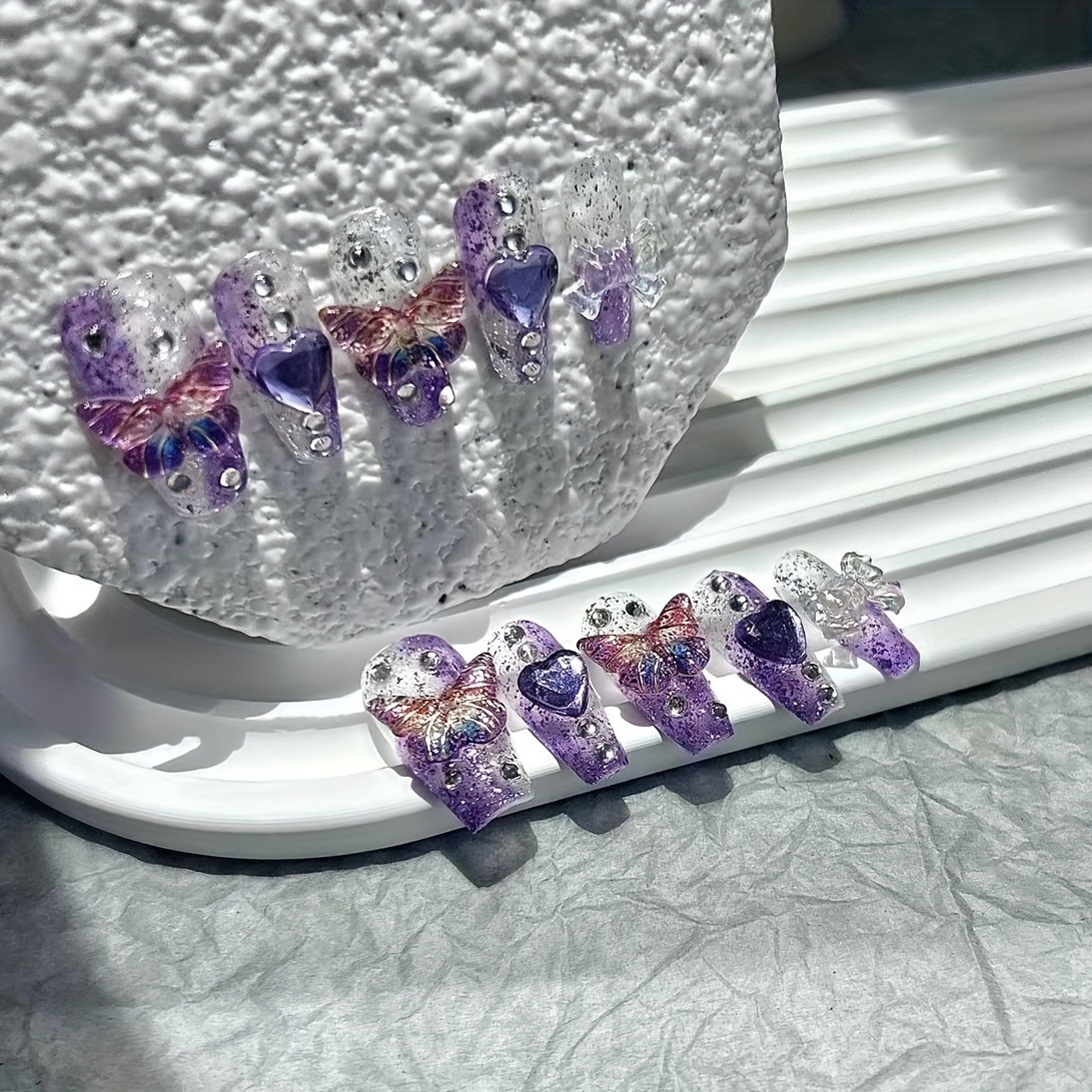 10-delige paarse fantasie vlin - Nail Art Red recensie en prijs