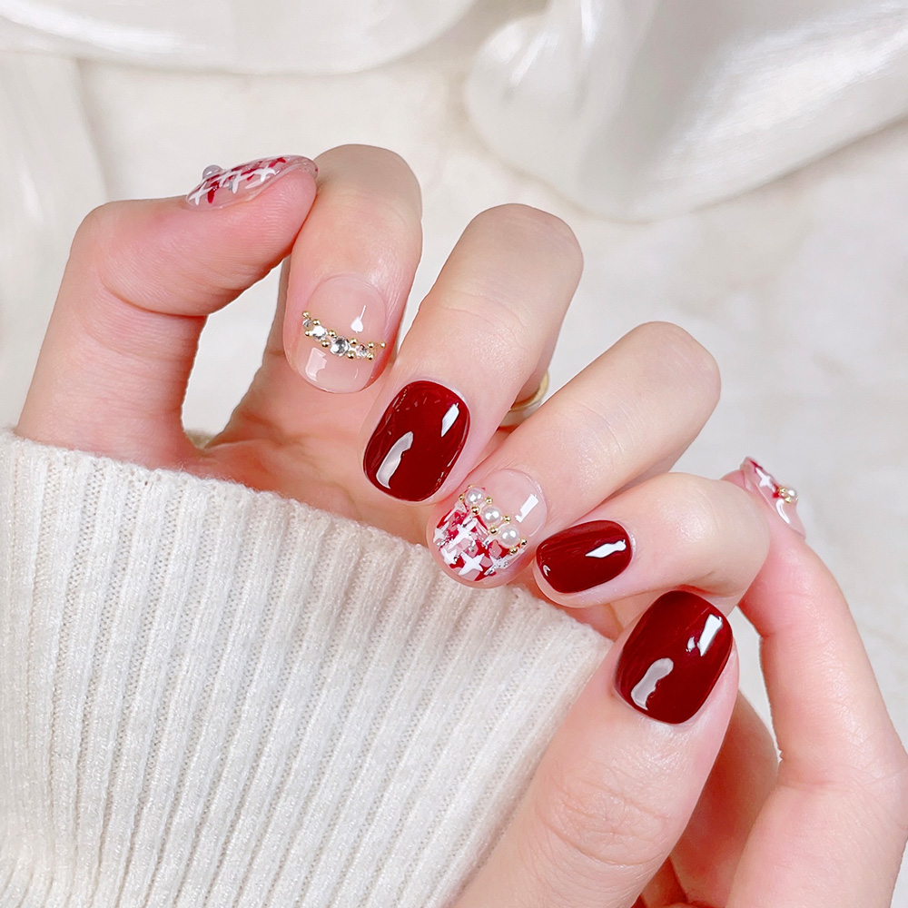 10 stuks korte vierkante ronde - Nail Art Red recensie en prijs