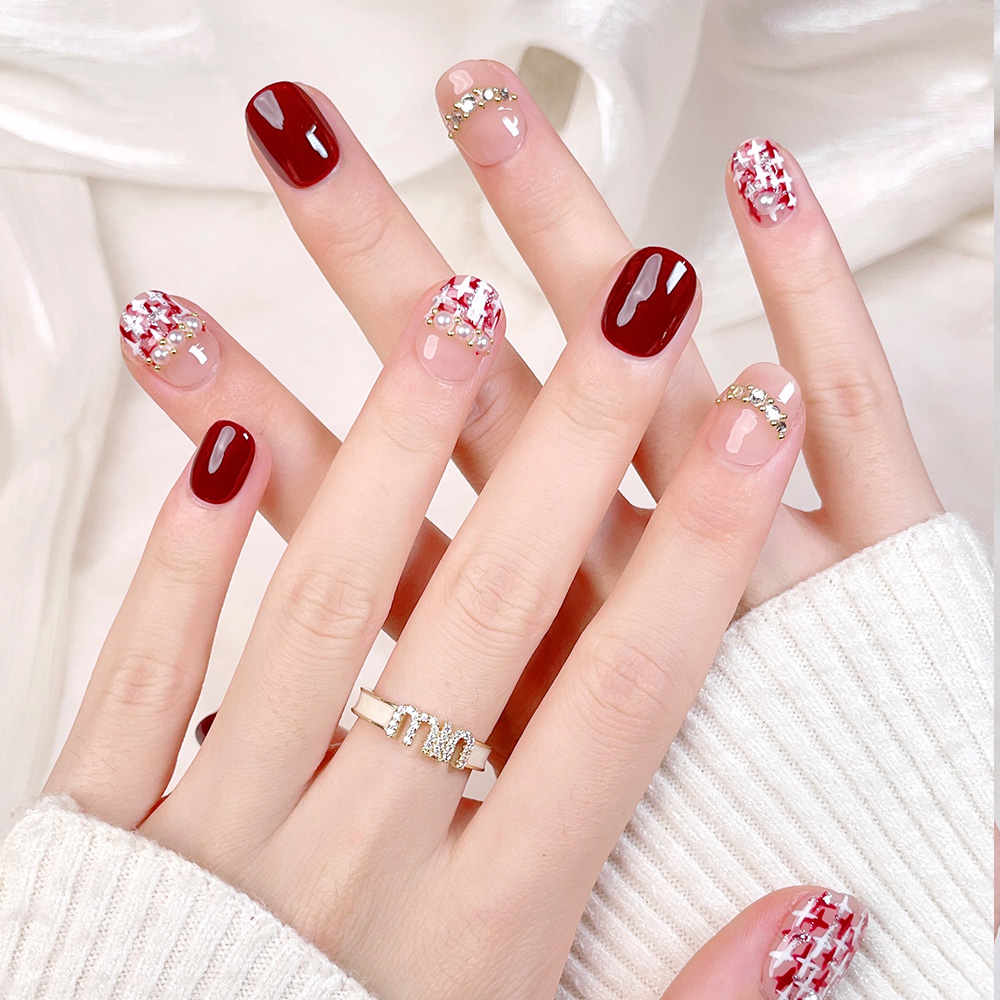 10 stuks korte vierkante ronde - Nail Art Red recensie en prijs