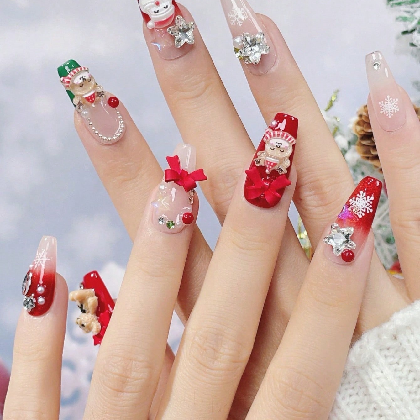 10 stuks handgemaakte doodskis - Nail Art Red recensie en prijs
