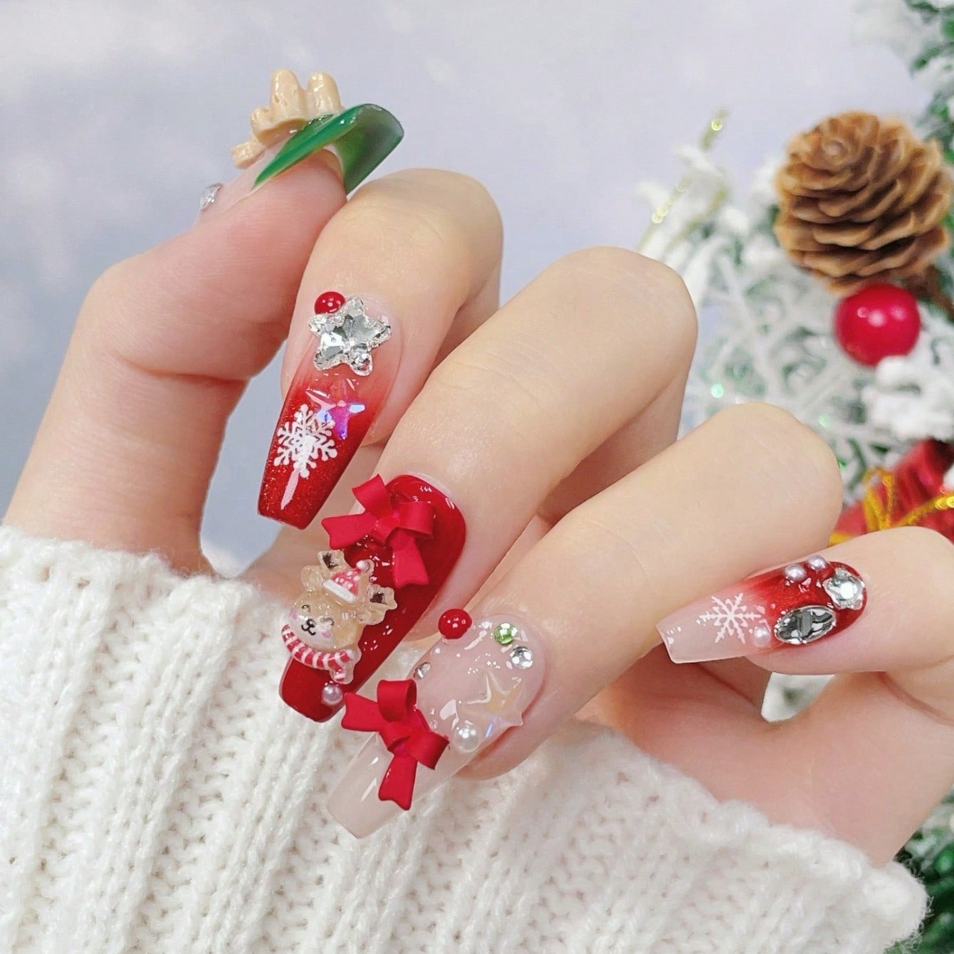 10 stuks handgemaakte doodskis - Nail Art Red recensie en prijs